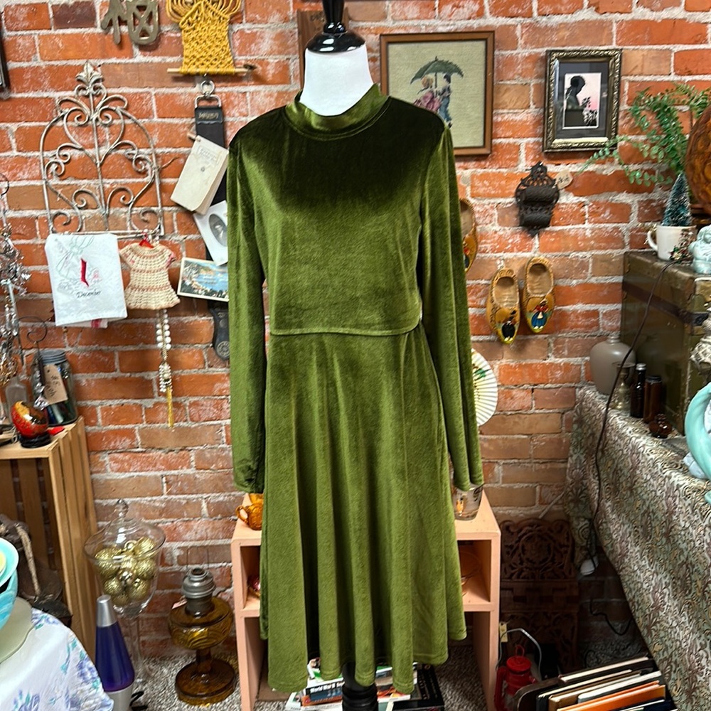 Velvet Green Dress